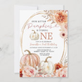 Pastel Orange Pumpkin macht einen Geburtstag Einladung (Vorderseite)