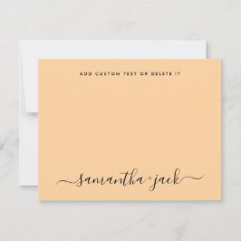 Pastel Orange Stylish Script Elegant Minimalist Mitteilungskarte