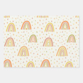 Pastel Orange und Gelbe Boho Regenbogen mit Tropfe Geschenkpapier Set (Vorderseite 2)