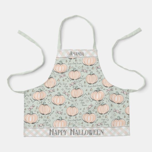 Pastel Orange und Grüne Süsse Pumpkins Kinder Schürze (Vorderseite)