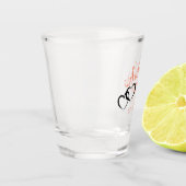 Pastel Orange und Schwarze Braut und Bräuche Schnapsglas (Links)