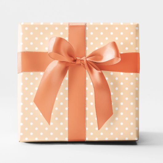 Pastel Orange und White Small Polka Dot Geschenkpapier