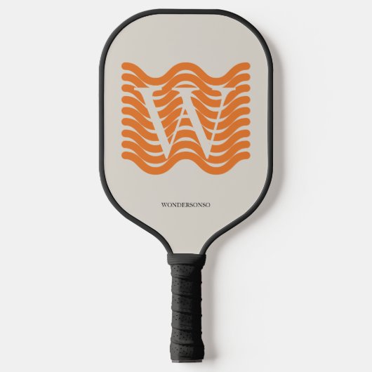 Pastel Orange Wave Pickleball Schläger (Vorderseite)