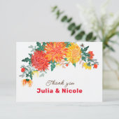 Pastel Orange Yellow Spring Dahlia Blume Hochzeit (Stehend Vorderseite)