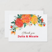 Pastel Orange Yellow Spring Dahlia Blume Hochzeit (Vorne/Hinten)