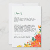 Pastel Orange Yellow Spring Dahlia Blume Hochzeit Einladung (Rückseite)
