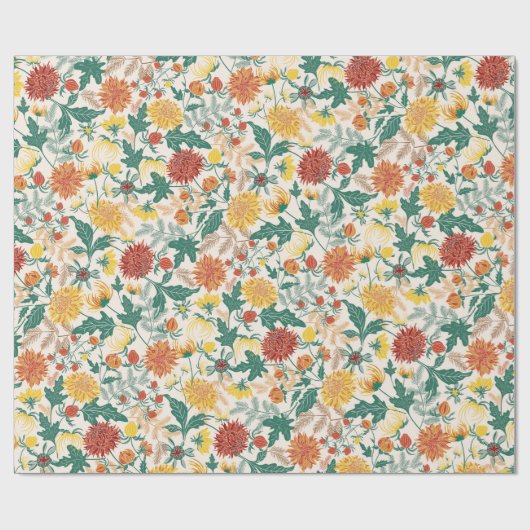 Pastel Orange Yellow Spring Dahlia Blume Hochzeit Geschenkpapier (Flach)
