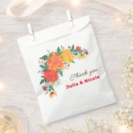 Pastel Orange Yellow Spring Dahlia Blume Hochzeit Geschenktütchen