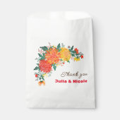 Pastel Orange Yellow Spring Dahlia Blume Hochzeit Geschenktütchen (Vorderseite)