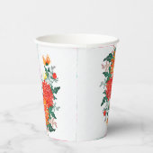 Pastel Orange Yellow Spring Dahlia Blume Hochzeit Pappbecher (Rechts)