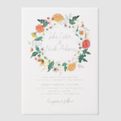 Pastel Orange Yellow Spring Dahlia Blume Hochzeit Pergament Einladungen (Vorderseite)