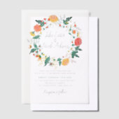 Pastel Orange Yellow Spring Dahlia Blume Hochzeit Pergament Einladungen (Versetzt)