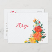 Pastel Orange Yellow Spring Dahlia Blume Hochzeit Postkarte (Vorne/Hinten)