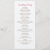 Pastel Orange Yellow Spring Dahlia Blume Hochzeit Programm (Rückseite)