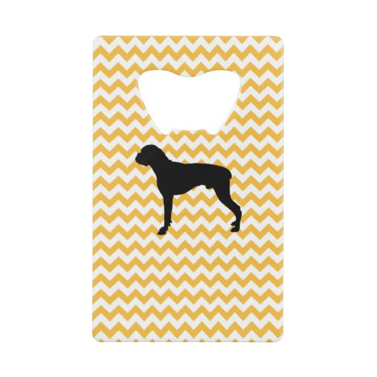 Pastel Orange Zickzack mit Boxer-Silhouette Geldbeutel Flaschenöffner (Vorderseite)