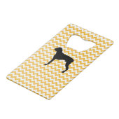 Pastel Orange Zickzack mit Boxer-Silhouette Geldbeutel Flaschenöffner (Rückseite Schrägansicht)