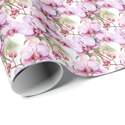 Pastel Orchids Geschenkpapier (Rolleneckpunkt)