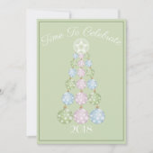 Pastel Ornamente Abstraktes Weihnachtsbaum Party Einladung (Vorderseite)