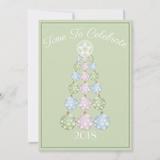 Pastel Ornamente Abstraktes Weihnachtsbaum Party Einladung (Vorderseite)