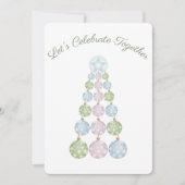 Pastel Ornaments Moderner Weihnachtsbaum Custom Einladung (Vorderseite)