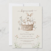 Pastel Oster Brunch & Egg Hunt Bunny Basket Eier Einladung (Vorderseite)