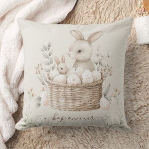 Pastel Oster Brunch & Egg Hunt Bunny Basket Eier Kissen