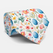 Pastel Oster mit Blume und Eiern Krawatte (Gerollt)