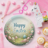 Pastel Ostereier im Frühling Weide glückliche Oste Pappteller (Party)