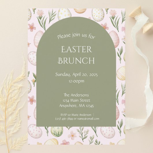 Pastel Ostereier Muster Osterfeier Einladung