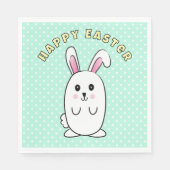 Pastel Ostergeblasener Cartoon Rosa Weißes Gelbes Serviette (Vorderseite)