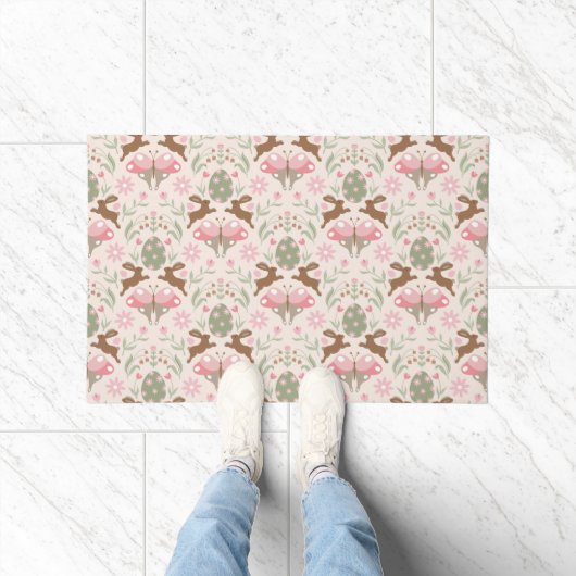 Pastel Ostersonne und Blume Muster Fußmatte (Indoor)