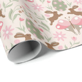 Pastel Ostersonne und Blume Muster Geschenkpapier (Rolleneckpunkt)