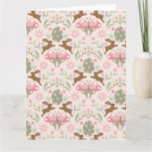 Pastel Ostersonne und Blume Muster Karte (Vorderseite)