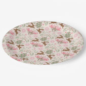 Pastel Ostersonne und Blume Muster Pappteller (Schrägansicht)