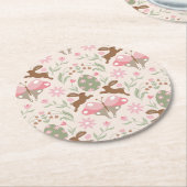 Pastel Ostersonne und Blume Muster Runder Pappuntersetzer (Angewinkelt)