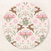 Pastel Ostersonne und Blume Muster Runder Pappuntersetzer (Vorderseite)