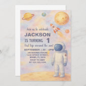Pastel Outer Space Einladung zum Geburtstag (Vorne/Hinten)