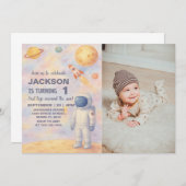 Pastel Outer Space Einladung zum Geburtstag (Vorne/Hinten)