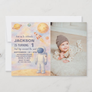 Pastel Outer Space Einladung zum Geburtstag