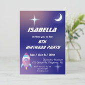 Pastel Outer Space Geburtstag Einladung (Stehend Vorderseite)