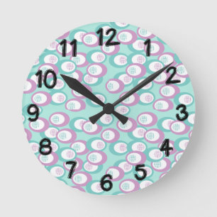 Pastel Ovals Runde Wanduhr