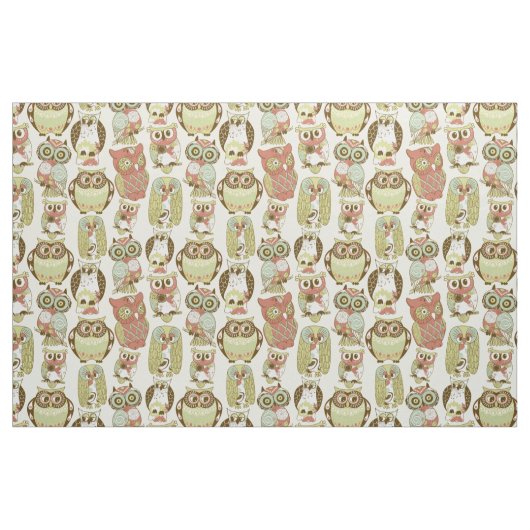 Pastel Owl Group Fabric Stoff (Fat Quarter (45,7 x 55,9 cm))