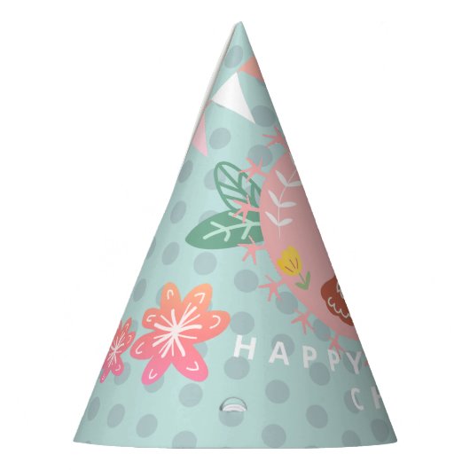 Pastel Owl Happy Birthday Partyhütchen (Links)