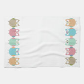 Pastel Owls auf Parade Geschirrtuch (Horizontal)