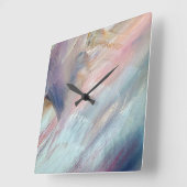 Pastel Paint Brush Abstrakt Quadratische Wanduhr (Winkel)