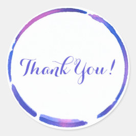 Pastel Paint Ring Wasserfarbe, Lila danke Runder Aufkleber