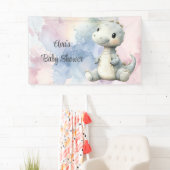 Pastel Paint Splash Adorable Dinosaur Kinderdusche Banner (Insitu)