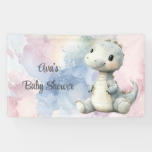 Pastel Paint Splash Adorable Dinosaur Kinderdusche