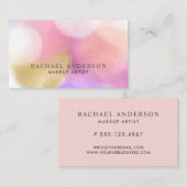 Pastel Paint Splotches Makeup Artist Visitenkarte (Vorne/Hinten)