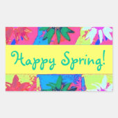 Pastel Paint Spritzer Daisies Rechteckiger Aufkleber (Vorderseite)